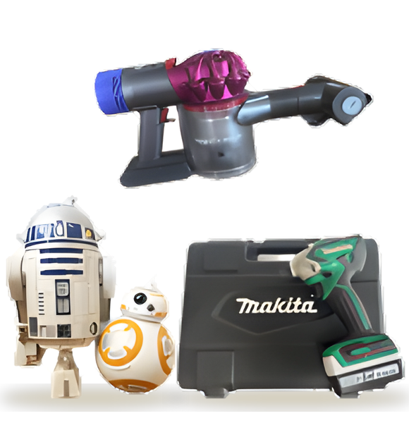 買取品の例（掃除機・ロボット掃除機・フィギュア・電動工具）